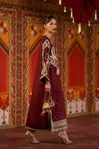 ETHNC NEW RED SILK PARTY WEAR DAEZ-032