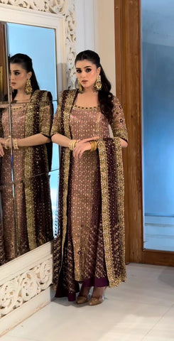 HARIS SHAKEEL NEW PINK MAYSOORI PARTY WEAR IEZZ-098