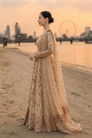FAIZA SAQLAIN EMBROIDERED LUXURY LAWN MAXI GZZZ -092