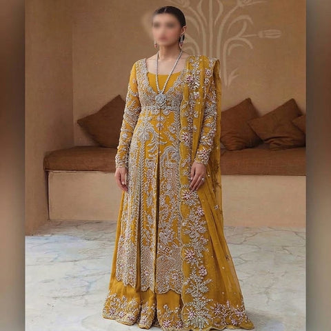 SORAYA NEW YELLOW ORGANZA PARTY WEAR GDZZ-181