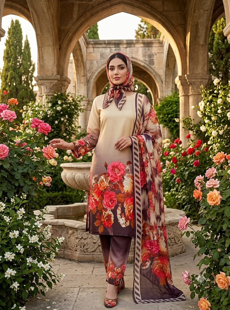 HADIZOUTFIT NEW DIGITAL PRINTED SILK PARTY WEAR BEZZ-5061