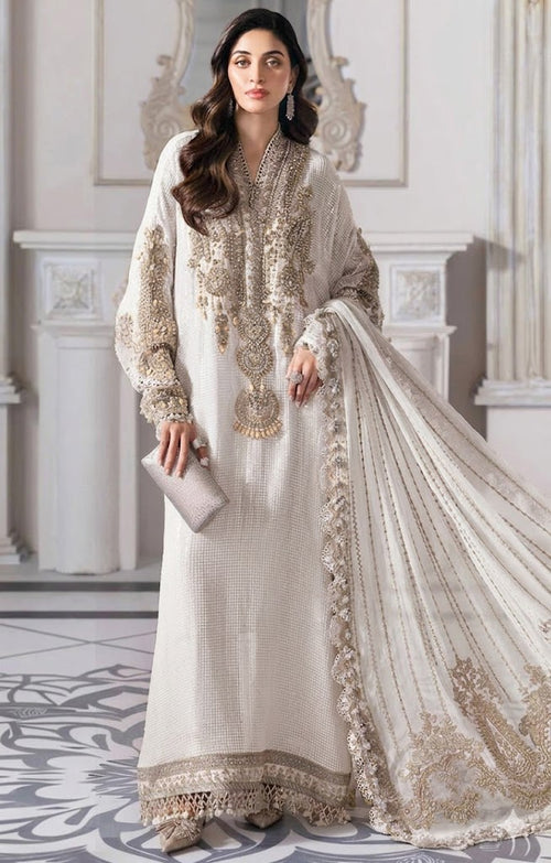 MARIA.B NEW WHITE CHIFFON WEDDING COLLECTION