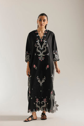 ETHNC NEW BLACK KAAFTAN STYLE SILK PARTY WEAR DEZZ-057