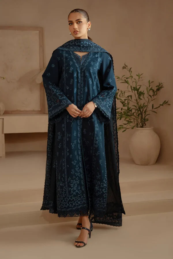 AFROZEH NEW BLUE COTTON PARTY WEAR