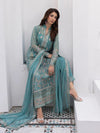 GULAL NEW AQUA CHIFFON PARTY WEAR EZEZ-128