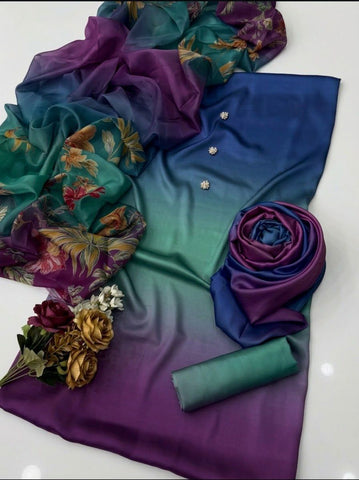 HADIZOUTFIT NEW DIGITAL PRINTED SILK FORMAL WEAR