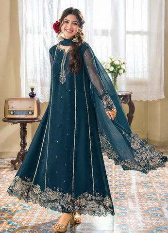 AZURE NEW ZINC CHIFFON PARTY WEAR CFEZ-175