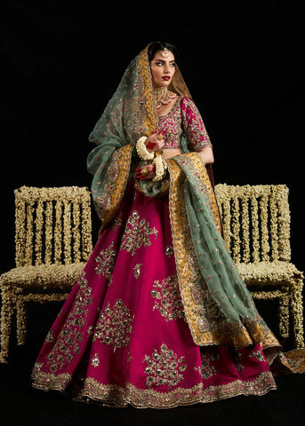 HUSSAIN REHAR NEW RAW SILK BRIDAL WEAR MAXI IHEZ-058