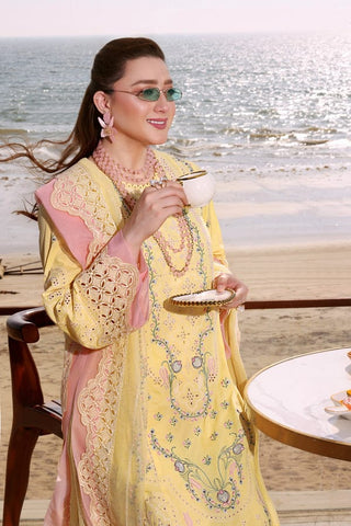 ANEELAS NEW YELLOW CHIKANKARI LUXURY LAWN COLLECTION
