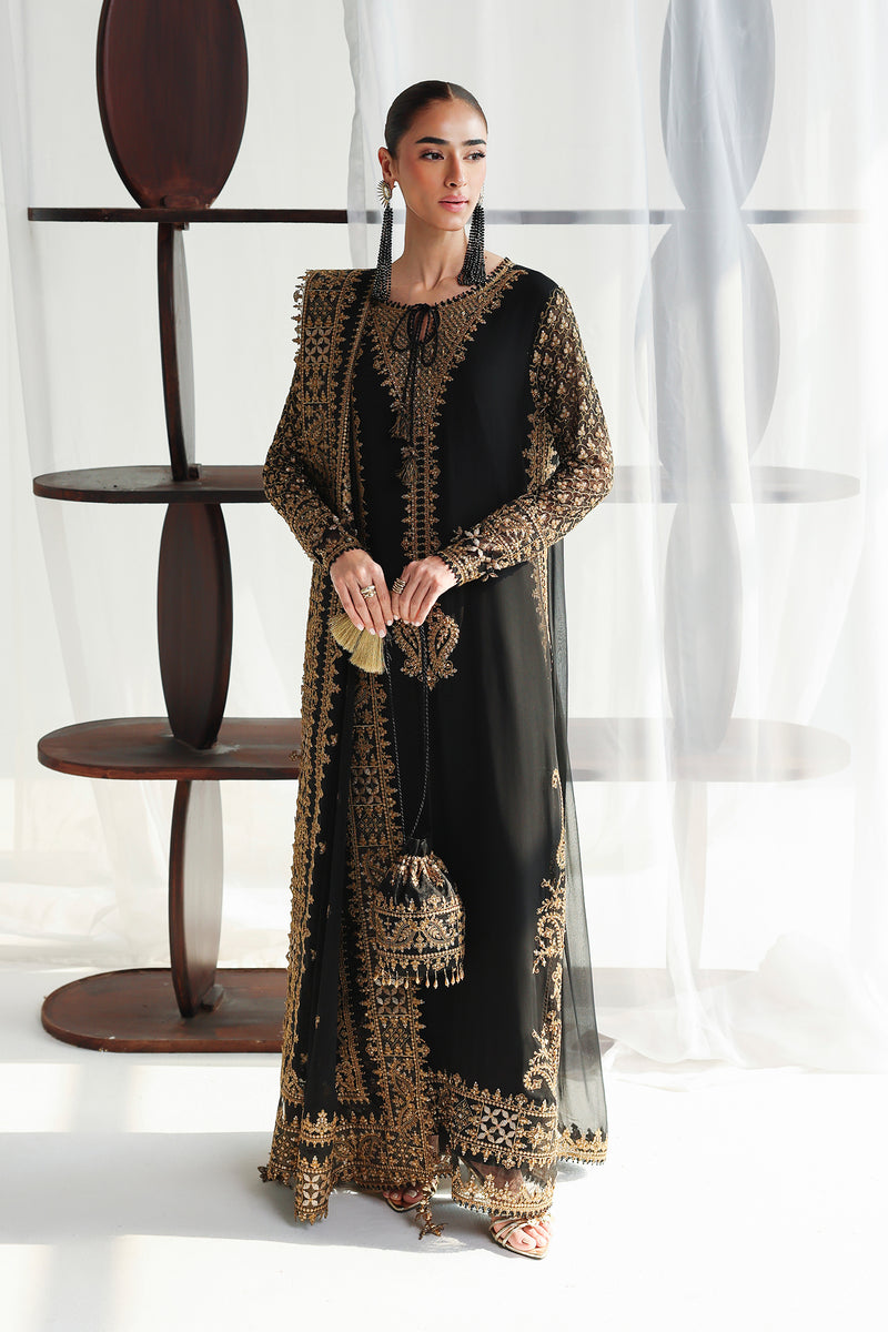 QALAMKAR NEW BLACK SILK PARTY WEAR EGZZ- 268