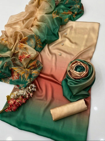 HADIZOUTFIT NEW DIGITAL PRINTED SILK FORMAL WEAR