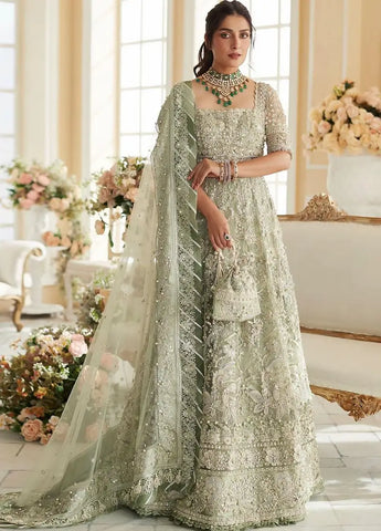 Elan Pistachio Bridal Collection Net Maxi