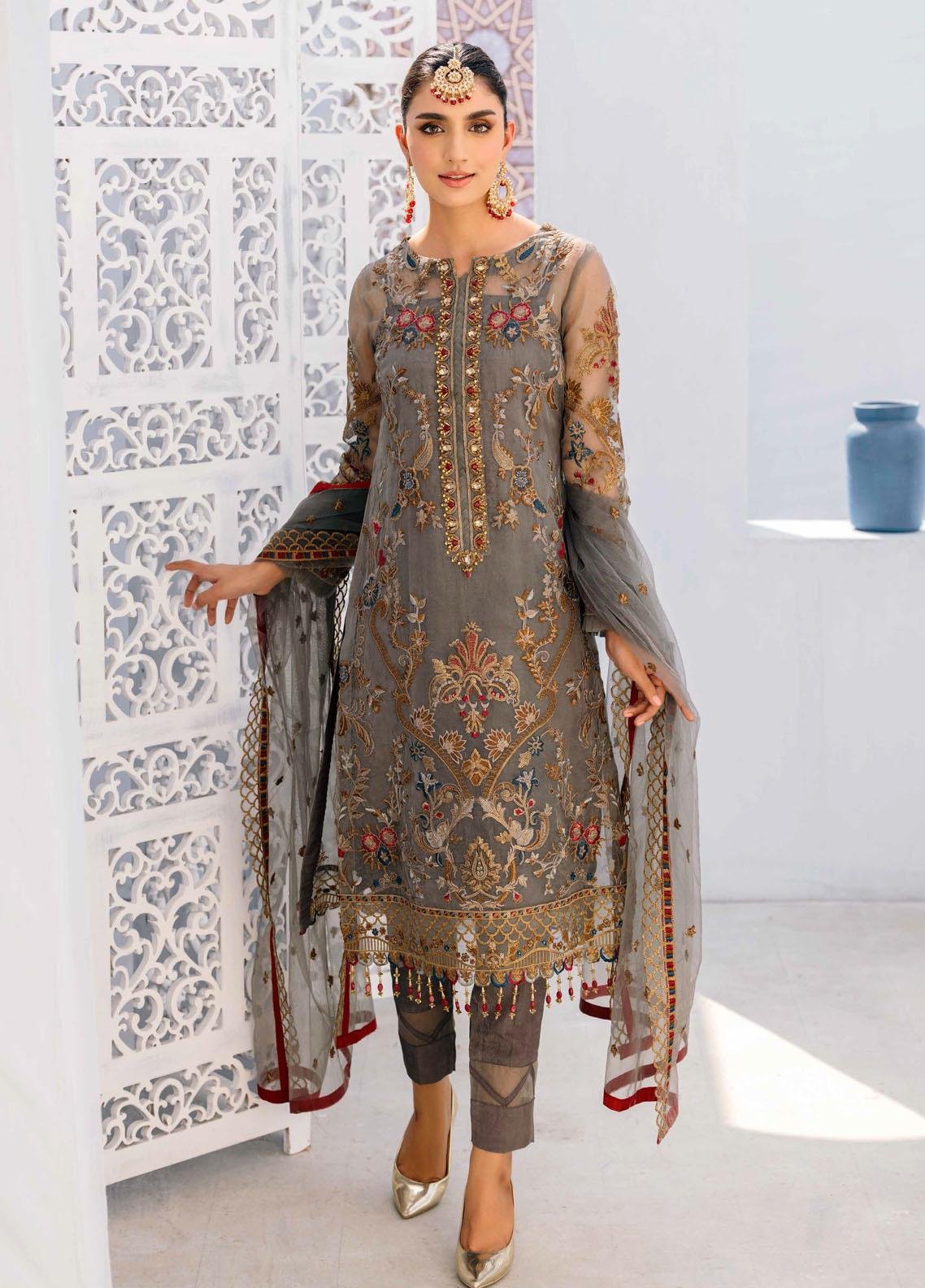 Emaan Adeel Embroidered Organza Suits EA22VE-2 VE-203