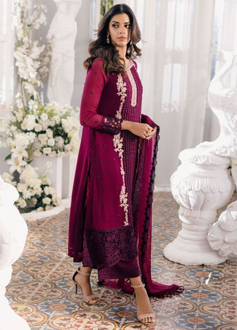 Azure Embroidered Chiffon Suits AZU24EF ES-056 Merlot Muse