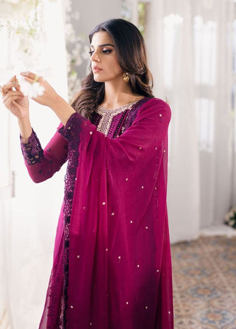 Azure Embroidered Chiffon Suits AZU24EF ES-056 Merlot Muse