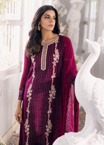 Azure Embroidered Chiffon Suits AZU24EF ES-056 Merlot Muse