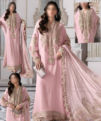 MARIA B BABY PINK NEW WEDDING CHIFFON COLLECTION