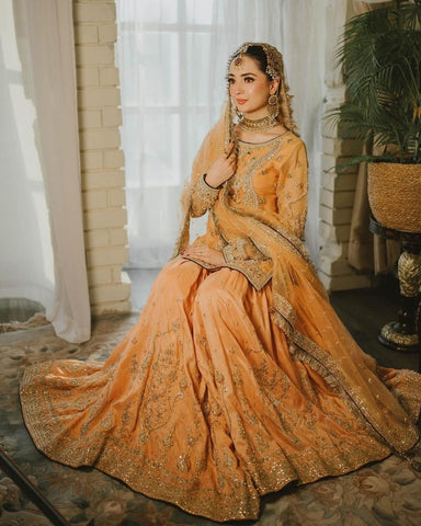 HADIZOUTFIT NEW ORANGE CHIFFON GHARARA