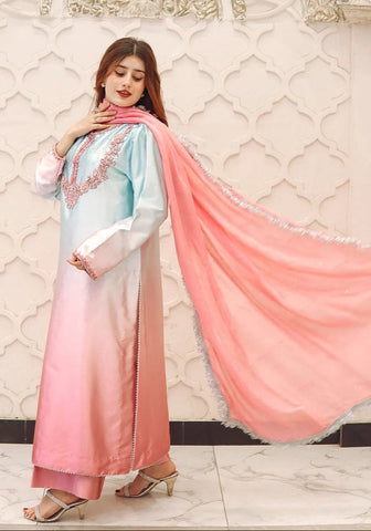 LULUSAR NEW TWO TONE SILK PARTY WEAR DFZZ-071
