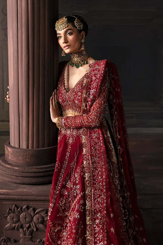 AFROZEH NEW BLOOD RED BRIDAL WEAR MAXI KZZ-009