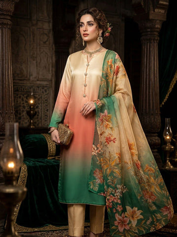 HADIZOUTFIT NEW DIGITAL PRINTED SILK FORMAL WEAR