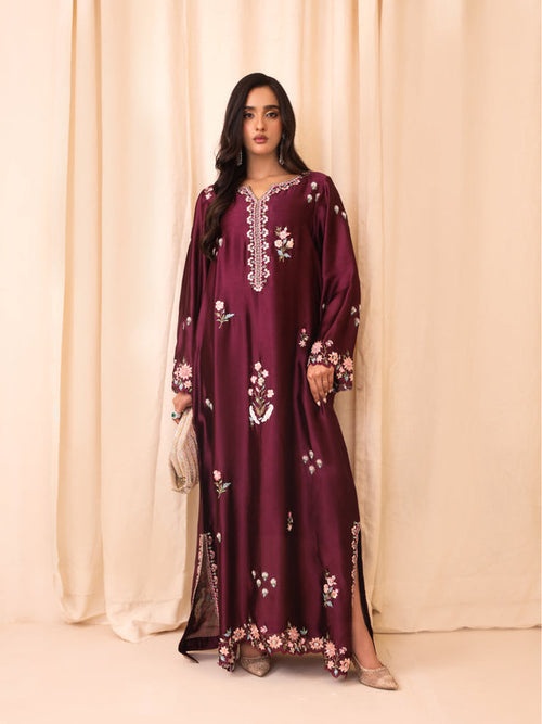 HADIZOUTFIT NEW MEHROON STITCHED SILK PARTY WEAR DFEZ-226