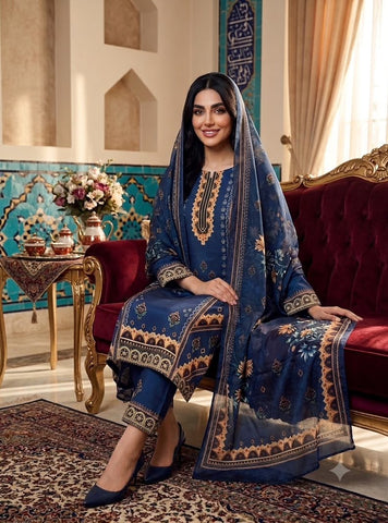 HADIZOUTFIT NEW DIGITAL PRINTED SILK PARTY WEAR BEZZ-5062