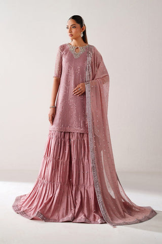 BAROQUE NEW PINK CHIFFON PARTY WEAR DFEZ-027