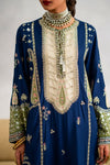HADIZOUTIFT NEW BLUE RAW SILK PARTY WEAR FZZZ-011