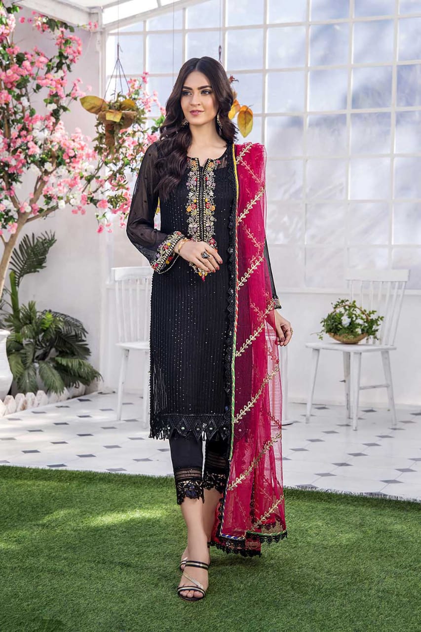 Khuda Baksh Black Formal  Chiffon Collection