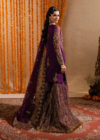 MARIA OSAMA NEW PURPLE BRIDAL WEAR LEHENGA  FBEZ-100