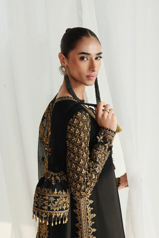 QALAMKAR NEW BLACK SILK PARTY WEAR EGZZ- 268