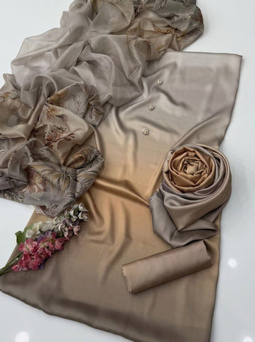 HADIZOUTFIT NEW DIGITAL PRINTED SILK FORMAL WEAR