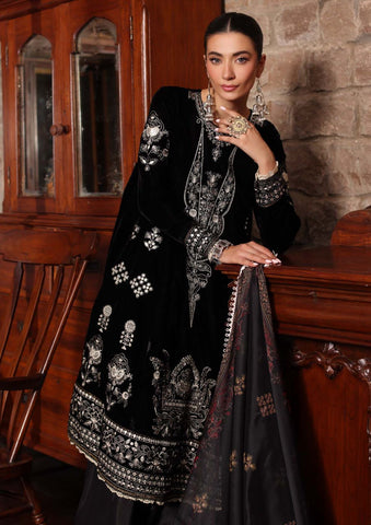 Noor by Saadia Asad Embroidered Velvet Suit