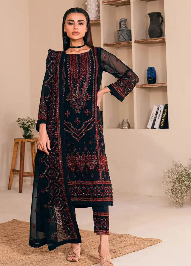 Lallaria by Noorma Kaamal Embroidered Chiffon Suit Unstitched 3 Piece