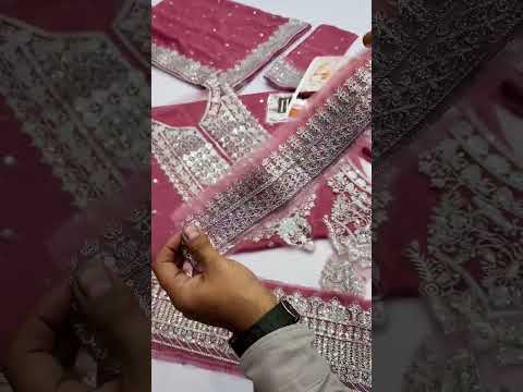 ASIM JOFA PINK NEW CHIFFON GHARARA
