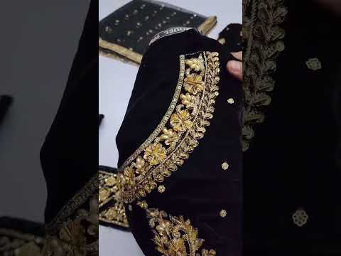 HASEENS NEW JET BLACK VELVET PARTY WEAR