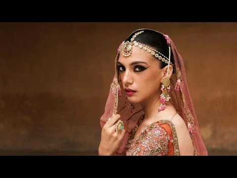 Hussain Rehar Orange Bridal Collection Organza Maxi
