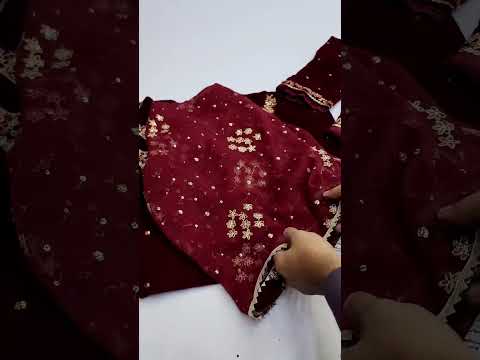 BATIK NEW MAROON VELVET PARTY WEAR