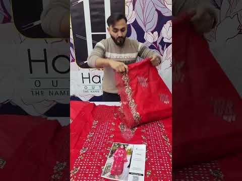 ANEELAS NEW RED CHIKANKARI LUXURY LAWN COLLECTION