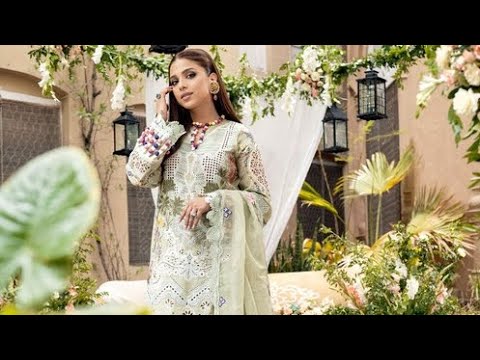 A Floral Dream By Maryam Hussain Embroidered Lawn Suits MH23FD 05 Tuscan Sunset - Luxury Collection