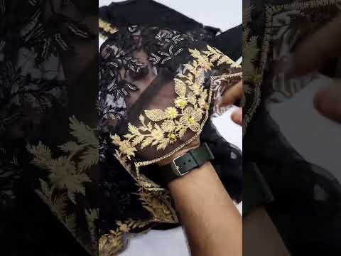 AZURE NEW JET BLACK CHIFFON PARTY WEAR