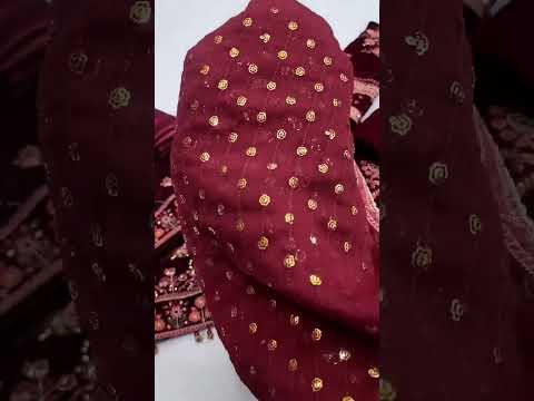 ANEELAS NEW MAROON VELVET PARTY WEAR