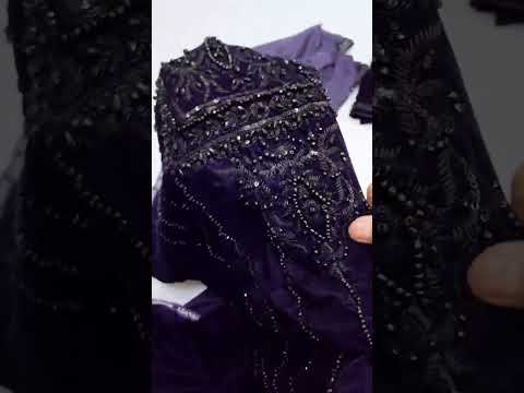 ANEELAS NEW PURPLE VELVET PARTY WEAR