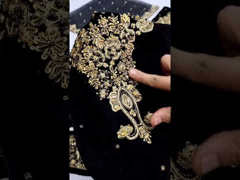 ANEELAS NEW JET BLACK VELVET PARTY WEAR