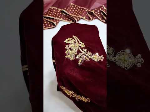 Afrozeh Maroon Formal Collection Micro Velvet
