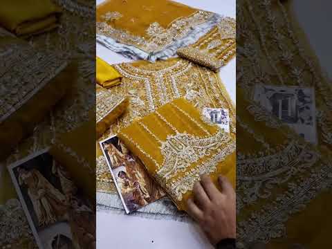 ERUM KHAN NEW YELLOW NET GHARARA