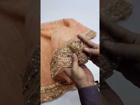 MARIA B NEW PEACH NET SAREE