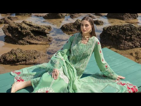 CRIMSON SPRING BLOOMS GREEN - 3 PC LAWN DRESS - 10206