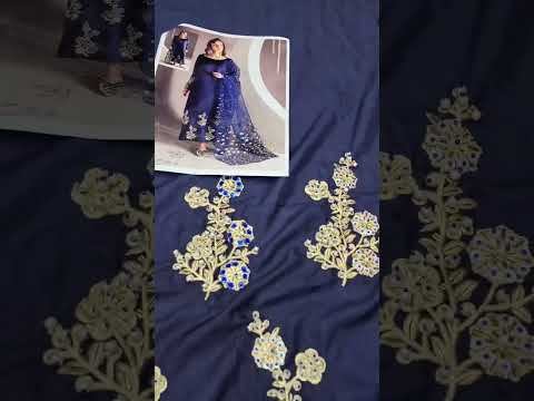 NUREH NEW NAVY BLUE RAW SILK PARTY WEAR